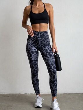 Nike Black & Gray Animal print High-Waist Leggings